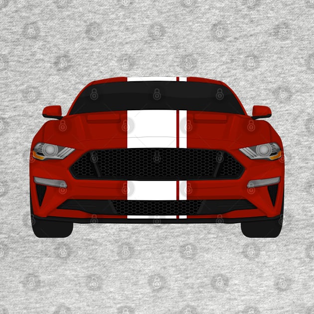 Mustang GT Rapid-Red + White Stripes by VENZ0LIC